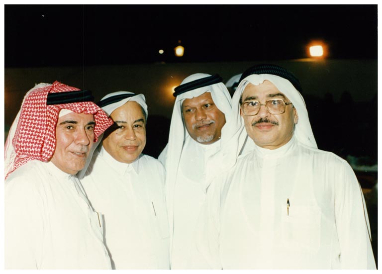 صورة 11379: الأستاذ عبد الهادي طاهر، الأستاذ منصور حسين عطار، ()، الأستاذ عبد الله القصبي 