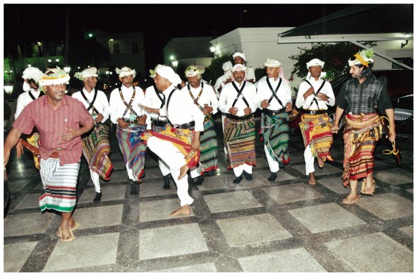 صورة 6646: رقصة فلكلورية من منطقة جازان أداء فرقة الفنون الشعبية [الاثنينية: 390، الجزء: 27]